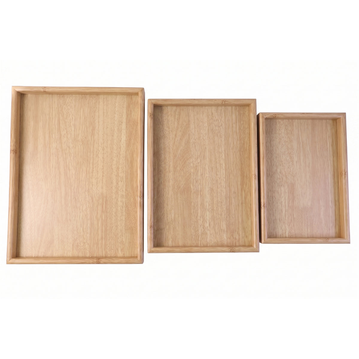 Wooden Finish Multipurpose Serving Tray Set (3 Pc)